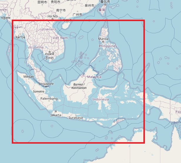 Central Pacific Ocean highlighted fishing zone