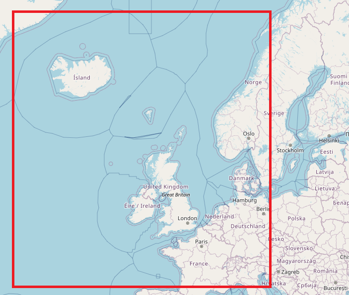 Northeast Atlantic highlighted fishing zone